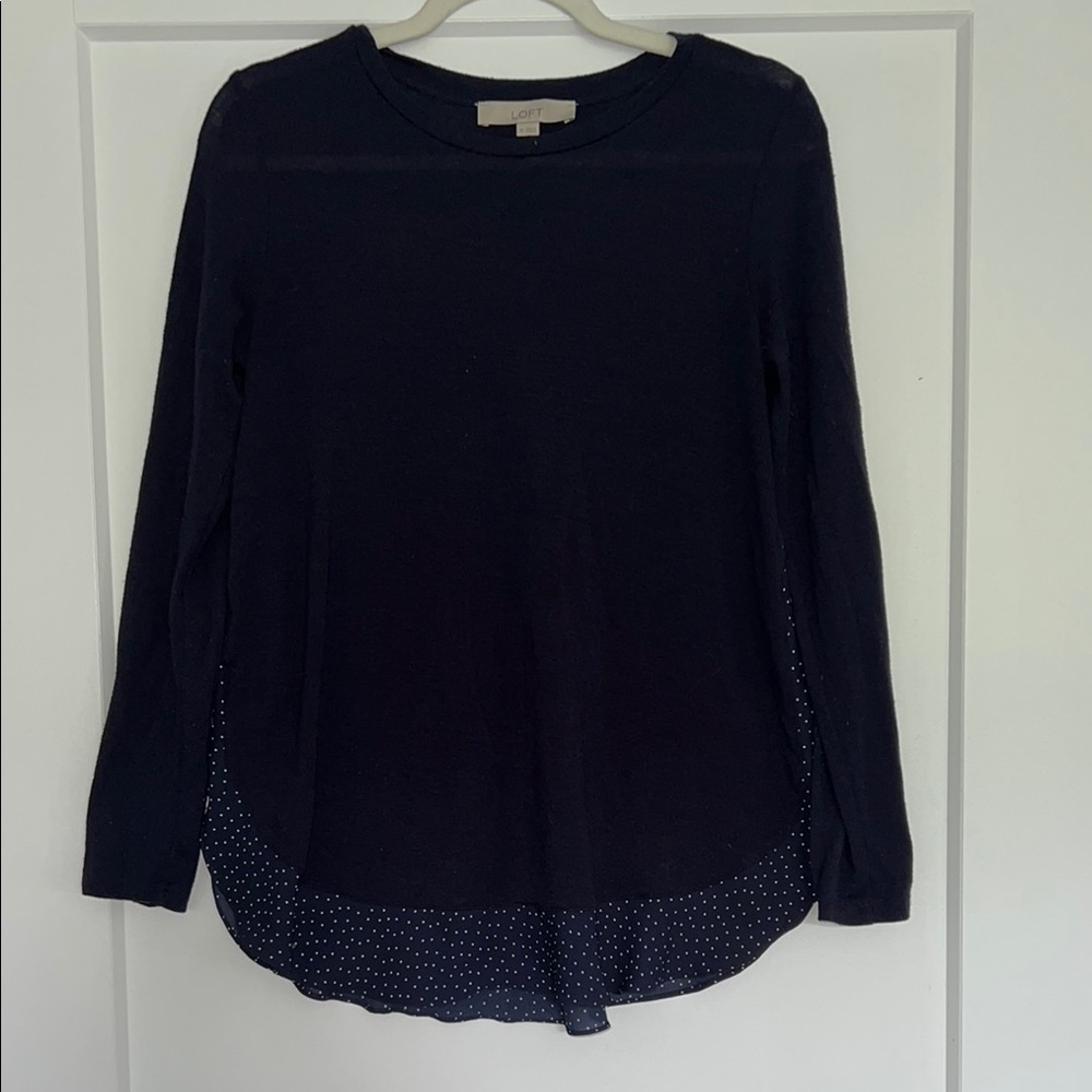 LOFT Blue Long Sleeve Blouse